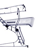 Airplane seat from the side, X-ray