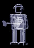 Wind up robot toy, X-ray