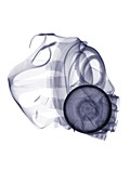 Gas mask from the side, X-ray