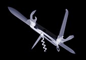 Open pocket knife, X-ray