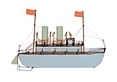 Ship with two flags, X-ray