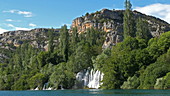 Rog waterfall cascading in Croatia