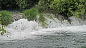 Skradin's waterfall gushing, Croatia