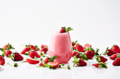 Strawberry smoothie with milk