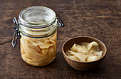 Pickled ginger for ramen bowls