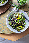Zoodles with puy lentils