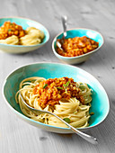 Spaghetti with carrot bolognaise