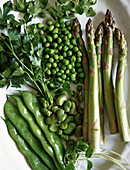 Green vegetables with herbs