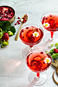Strawberry pomegranate cocktail