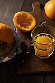 Glasses of freshly squeezed orange juice