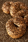 Ring buns with caraway seeds
