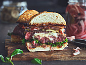 Five cheese burger