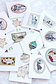 Greetings cards with nostalgic Christmas motifs