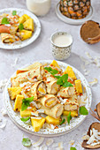 Coconut Pancakes with pineapple