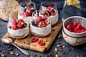 Straciatella dessert with berries