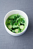 Cucumber and buttermilk lassi with sorrel