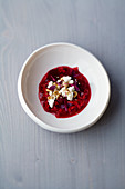 Beetroot risotto with feta and cinnamon ducca