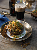 Stuffed mushrooms with Cheddar cheese