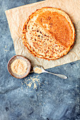 Crepes made with amaranth flour with sesame seeds