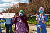 Parade for healthcare workers, Detroit, Michigan, USA