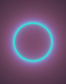 Neon ring fractal illustration.