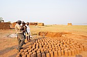 Sun dried mud bricks