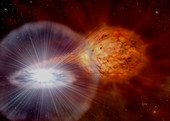 Recurrent nova system exploding, illustration