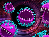 Coronavirus invasion, conceptual illustration