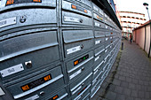 Mail boxes for sea container housing