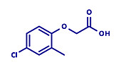 MCPA herbicide molecule, illustration