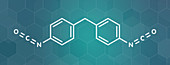 Methylene diphenyl diisocyanate molecule, illustration