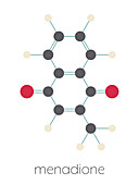 Vitamin K3 molecule, illustration