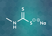 Metam sodium pesticide molecule, illustration