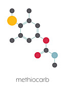 Methiocarb pesticide molecule, illustration