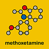 Methoxetamine recreational designer drug, illustration