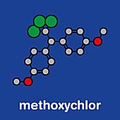 Methoxychlor pesticide molecule, illustration