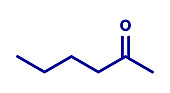 Methyl butyl ketone solvent molecule, illustration