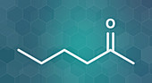 Methyl butyl ketone solvent molecule, illustration