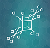 Mirex insecticide molecule, illustration