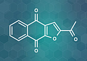 Napabucasin cancer drug molecule, illustration