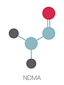 N-Nitrosodimethylamine pollutant molecule, illustration