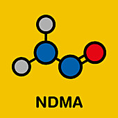 N-Nitrosodimethylamine pollutant molecule, illustration