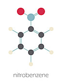 Nitrobenzene solvent molecule, illustration