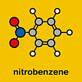 Nitrobenzene solvent molecule, illustration