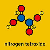 Nitrogen tetroxide molecule, illustration