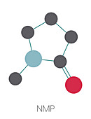 N-methyl-2-pyrrolidone chemical solvent molecule