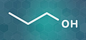 Propanol solvent molecule, illustration