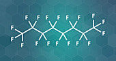 Perfluorooctane molecule, illustration