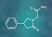 Phenylpiracetam drug molecule, illustration