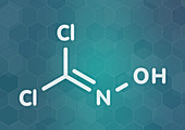 Phosgene oxime chemical weapon molecule, illustration